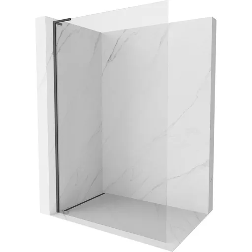 MEXEN/S Kioto-X L Sprchová zástěna WALK-IN 80 x 200, transparent 10 mm, grafit kartáčovaná 800-080-107-66-00-X