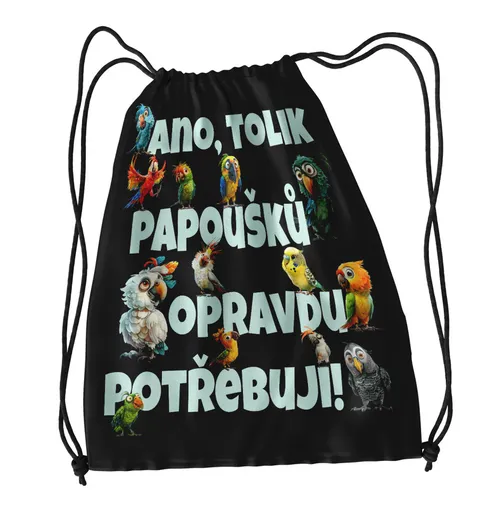 Vak na záda Tolik papoušků