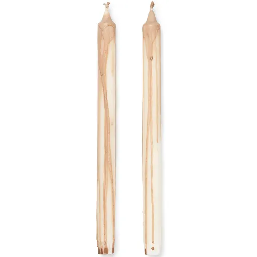 Kónická svíčka DRYP 30 cm, sada 2 ks, béžová, ferm LIVING