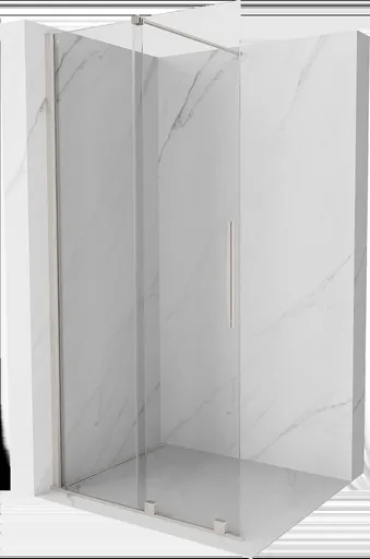 MEXEN/S Velar Sprchová zástěna posuvná Walk-in 120 x 200, transparent 8 mm, nikl kartáčovaný 871-120-000-03-97