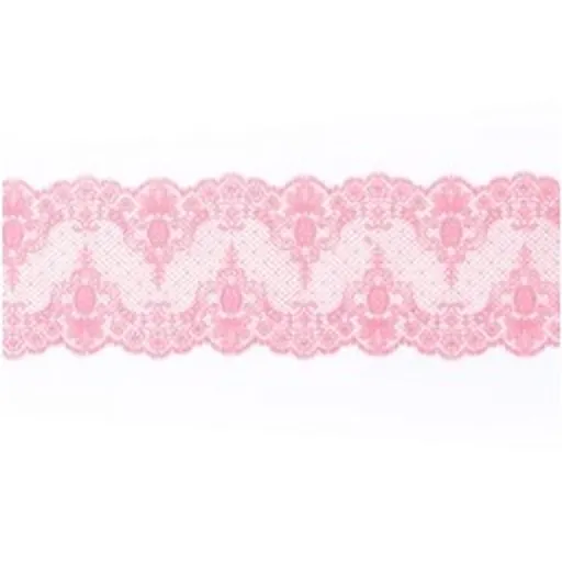Cukrová krajka růžová - šířka 6 cm - K-Decor