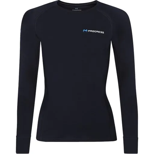 PROGRESS MT TDRZ Dámské merino triko s dlouhým rukávem, černá, velikost