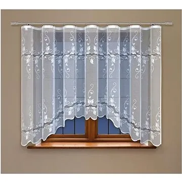 MyBestHome Dekorační žakárová záclona s řasící páskou KAMILA 160 bílá 300x160 cm (HAFT-231370/160)