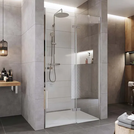 Mereo Sprchové dveře, Novea, pantové, 100x200 cm, chrom ALU, sklo Čiré, pravé provedení CK10311ZP