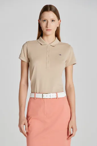 POLOKOŠILE GANT SLIM SHEILD CAP SLEEVE PIQUE POLO DRY SAND