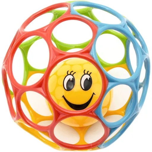 Míček s chrastítkem mačkací měkký světle modrý