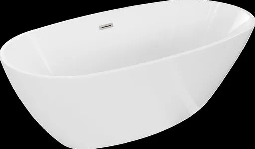 MEXEN/S Eris volně stojící vana 180 x 95, bílá, sifon a přepad nikl kartáčovaný 53441809500-97