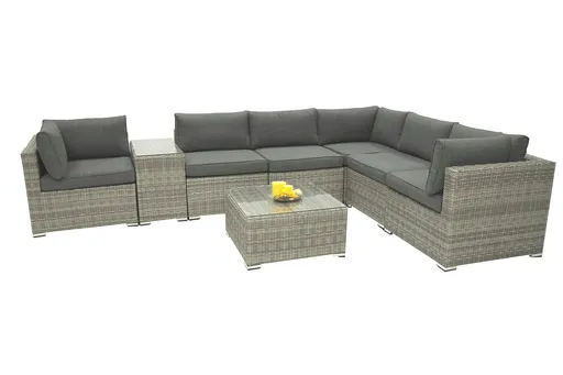 DEOKORK Ratanová variabilní sestava SEVILLA  pro 6 osob (šedá)