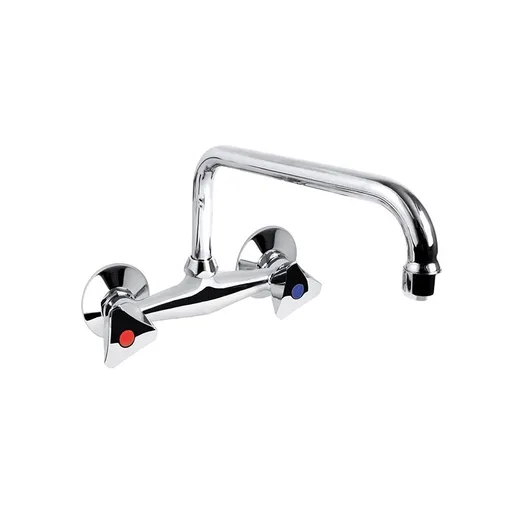 Mereo Dřezová nástěnná baterie, Kasia, 150 mm, s U ramínkem trubkovým ø 18 mm 230 mm, chrom CBS30104