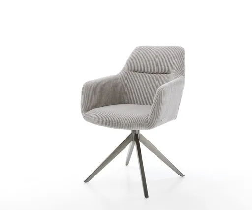 Otočná židle Pejo-Flex Cord Stříbrnošedá Křížový rám široký