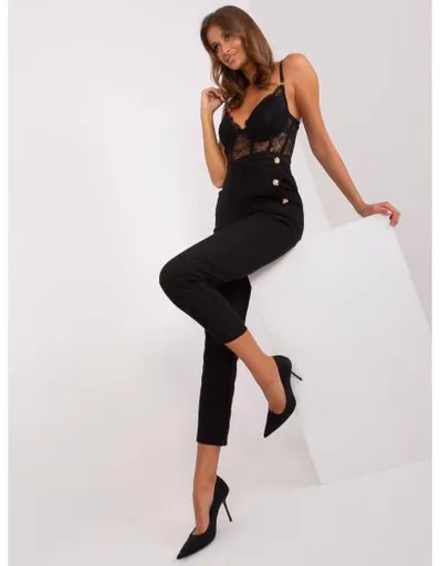 Dámské kalhoty s knoflíky OCH BELLA černé