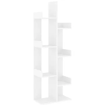 Shumee Knihovna bílá 48 × 25,5 × 140 cm dřevotříska (808909)