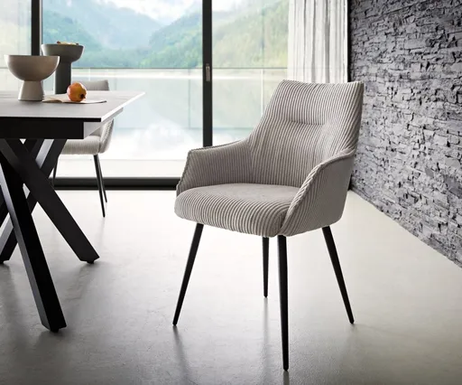 Jídelní židle Alja-Flex zúžená podnož kovová černá manšestr