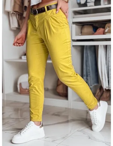 Dámské chino kalhoty s páskem MODELA hořčičné