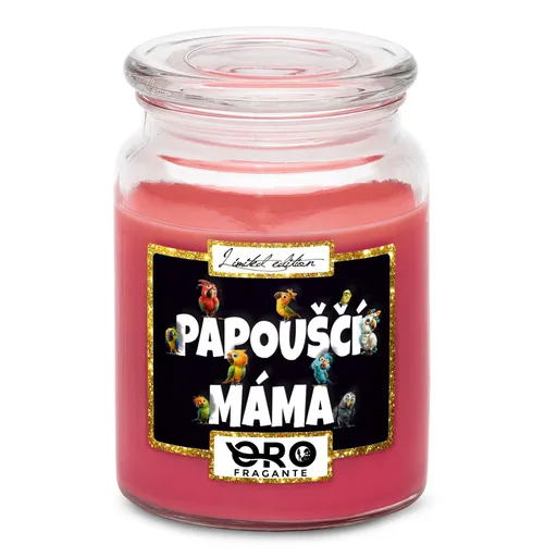 Svíčka Papouščí máma (Vůně svíčky: Višně v čokoládě)