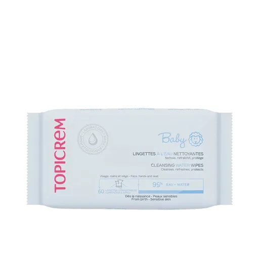 Topicrem Vlhčené ubrousky pro děti Baby (Cleansing Water Wipes) 60 ks
