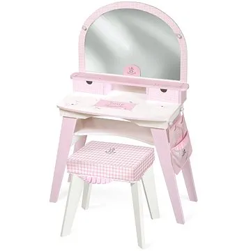 DeCuevas 55746 Dřevěný toaletní stolek XL se zrcadlem a dřevěnou židličkou NIZA 2022 (4897022557461)