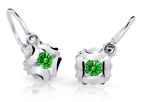 Cutie Jewellery Slušivé dětské náušnice z bílého zlata C2216-10-X-2 zelená