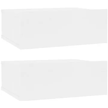 Nástěnné noční stolky 2 ks bílé 40 x 30 x 15 cm dřevotříska (800307)