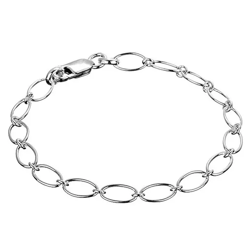 Řetízek na ruku ze stříbra 925 - velké ovály spojené kroužky