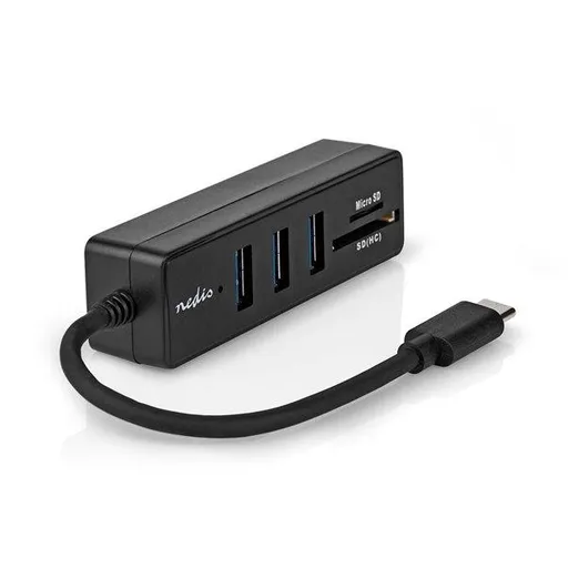Nedis CCGB64785WT01 - USB hub| 1x USB-C™ | 1x USB-C™ / 2x USB 2.0 A Female | 3 Porty port(s) | Napájení z USB