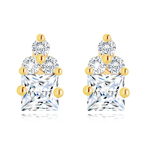 Zlaté náušnice 14K s motýlem a čírymi zirkony