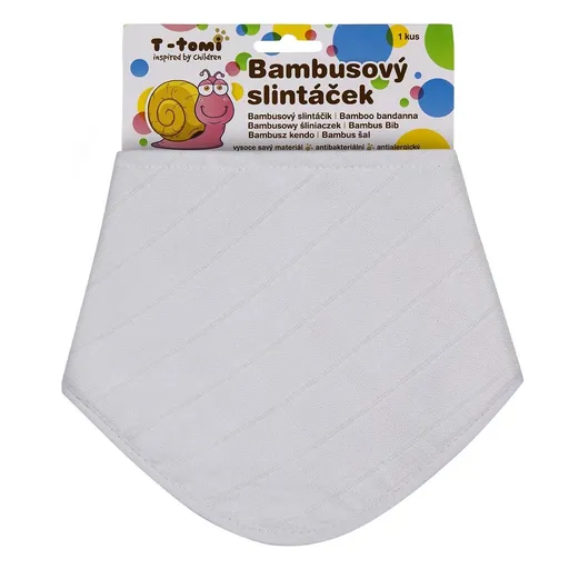 T-tomi Bambusový BIO slintáček 1 ks bílý