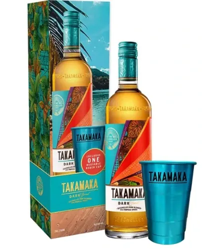 Takamaka Dark Spiced Seychelles rum 38% 0,7l + plecháček