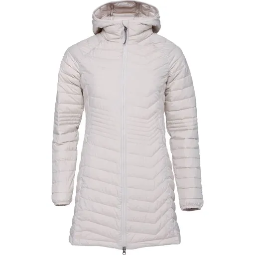 Columbia POWDER LITE MID JACKET Dámská dlouhá zimní bunda, béžová, velikost