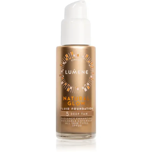 Lumene Natural Glow rozjasňující make-up pro přirozený vzhled SPF 20 odstín 5 Deep Tan (Warm) 30 ml