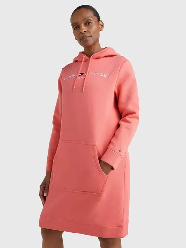 Tommy Hilfiger dámské oranžové mikinové šaty WW0WW30061 XS