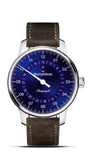 MeisterSinger Perigraph 38mm BM1108 - Hnědý semišový řemínek