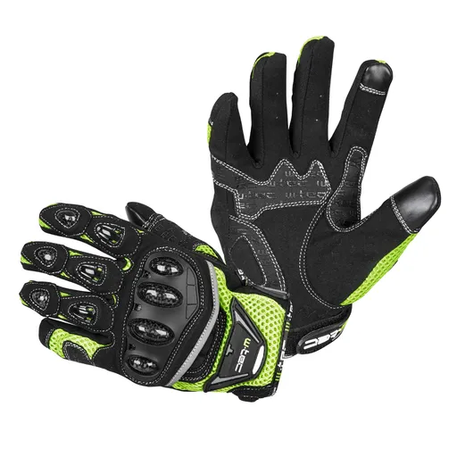 Moto rukavice W-TEC Upgear černá-fluo XL