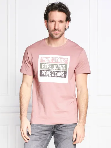 Pepe Jeans pánské růžové triko Acee PM508640307 S