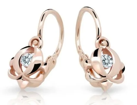 Cutie Diamonds Dětské náušnice z růžového zlata s diamanty C2218-10-10-X-4-D