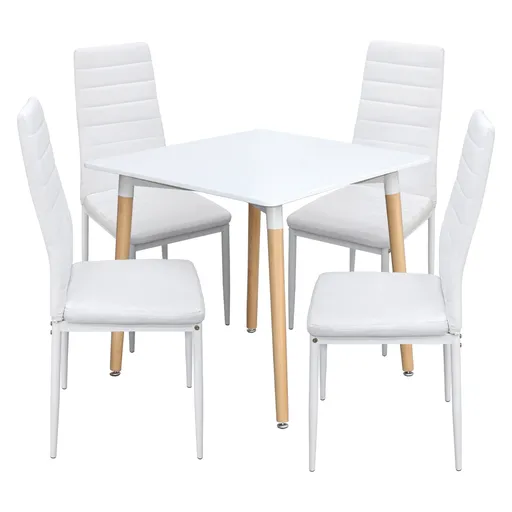 Jídelní stůl ONE 80x80 bílý + 4 židle SIGMA bílé