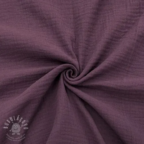 Dvojitá gázovina/mušelín aubergine