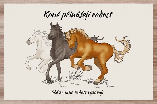 Prostírání Koně přinášejí radost