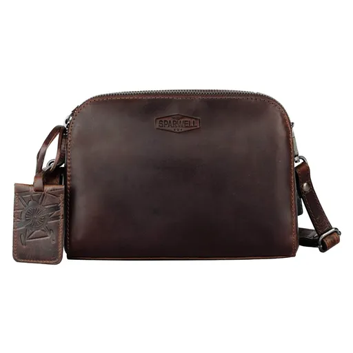 Dámská kožená crossbody kabelka Sparwell Petra - hnědá