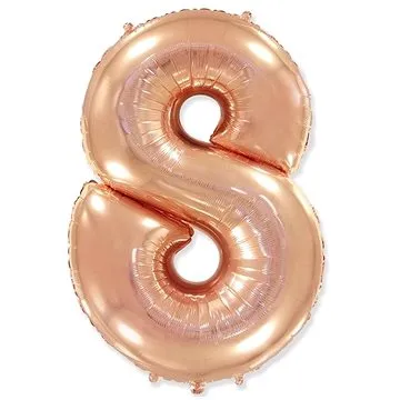 Balón foliový číslice růžovo zlatá - rose gold 102 cm - 8 (8435102305494)