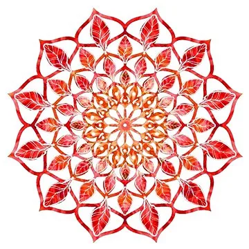 AMADEA Dřevěná dekorace mandala červená 20 cm (35732-00)