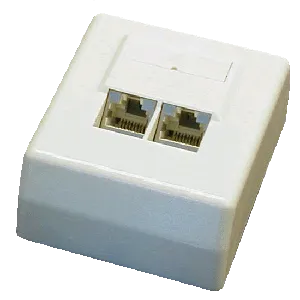 DATACOM STP dvojzásuvka Cat5e nad omítku 45 st.