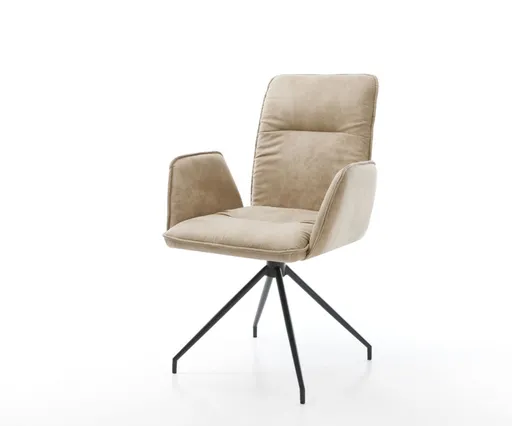 Otočná židle Vinja-Flex béžová vintage křížová podnož zúžená