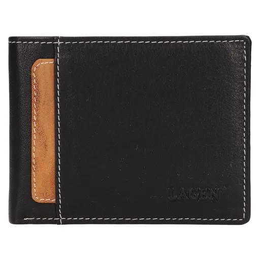 Menší pánská kožená peněženka Lagen Viggo - černá