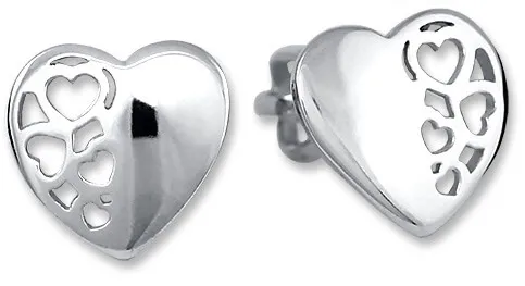 Soliter Jemné náušnice z bílého zlata Srdíčka 231 001 00648 07