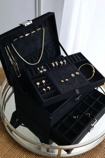 Čierna šperkovnica Celia