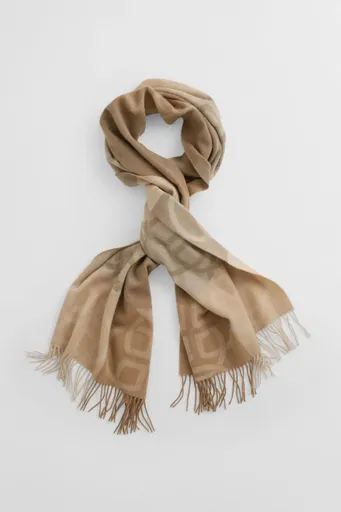 ŠÁLA GANT MONOGRAM WOOL SCARF WARM KHAKI