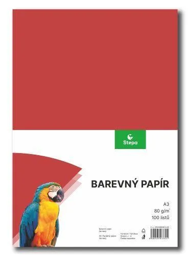 Papír pro výtvarku A3/80g červený 100 listů