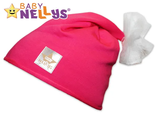 Baby Nellys Bavlněná čepička Tutu květinka ® - malinová, 2-8let