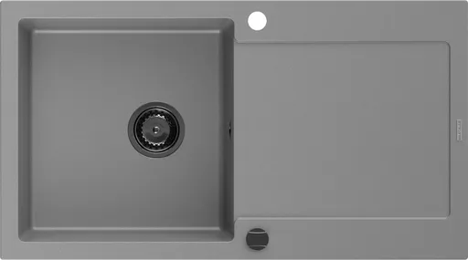 MEXEN/S Leo granitový dřez 1 s odkapávačem 900x500 mm, šedá,+ sifon grafit 6501901010-71-B